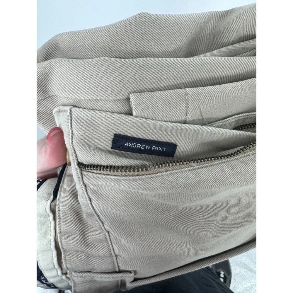 Polo Ralph Lauren Andrew Pants Mens Size 35x32 Khaki Vintage Baggy Pleated Chino